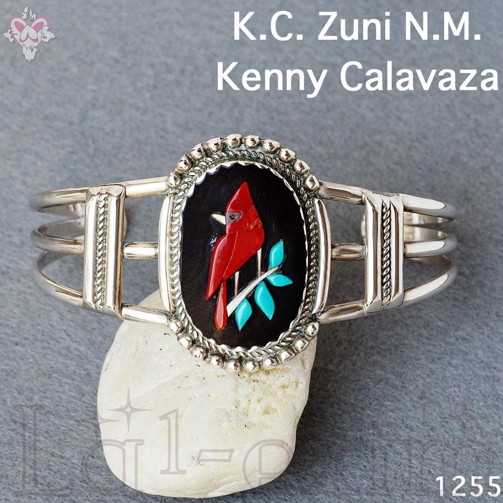 ターコイズ シルバー インディアンジュエリー インレイ ラッキー レッド バード