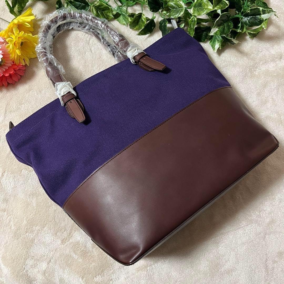 未使用　ラルフローレン　トートバッグ　肩がけ　RLチャーム　A4 大容量　レザー