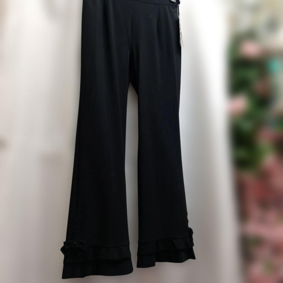 黒サラッとしたフルレングスパンツサイズ42　40