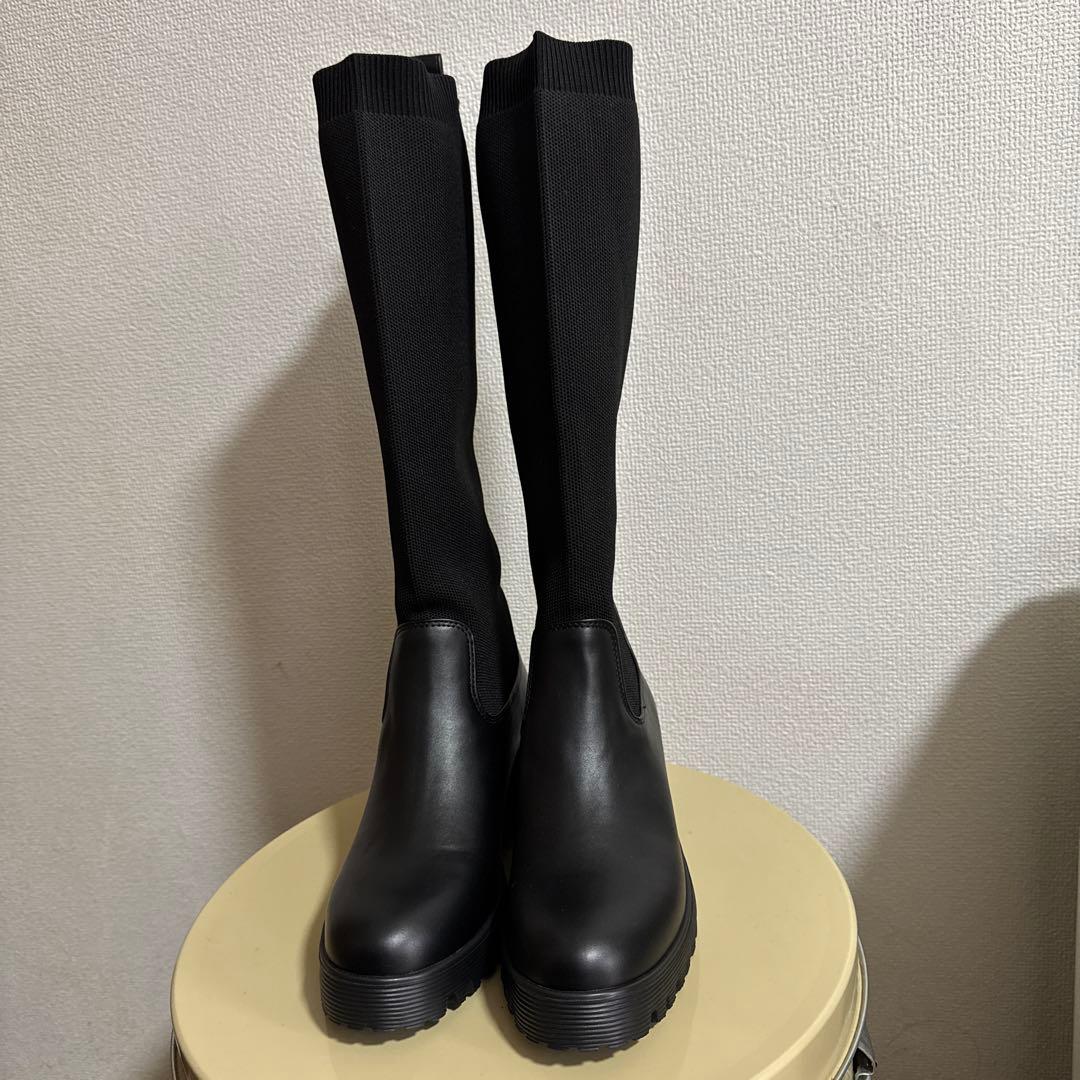 イシカワラボ　EVOL×HITOMI ニットロングブーツ