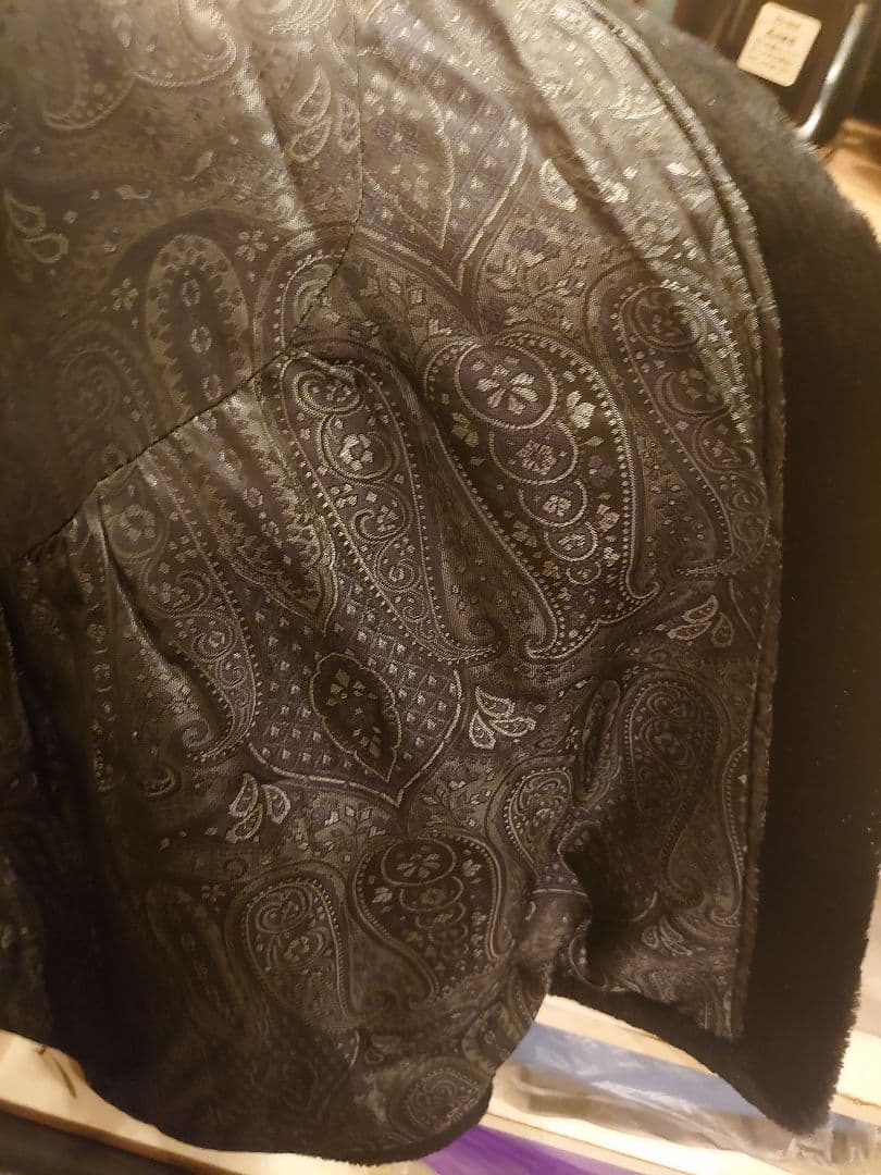 黒 毛皮 コート ミンク ネーム入り 豪華 肉厚 美品