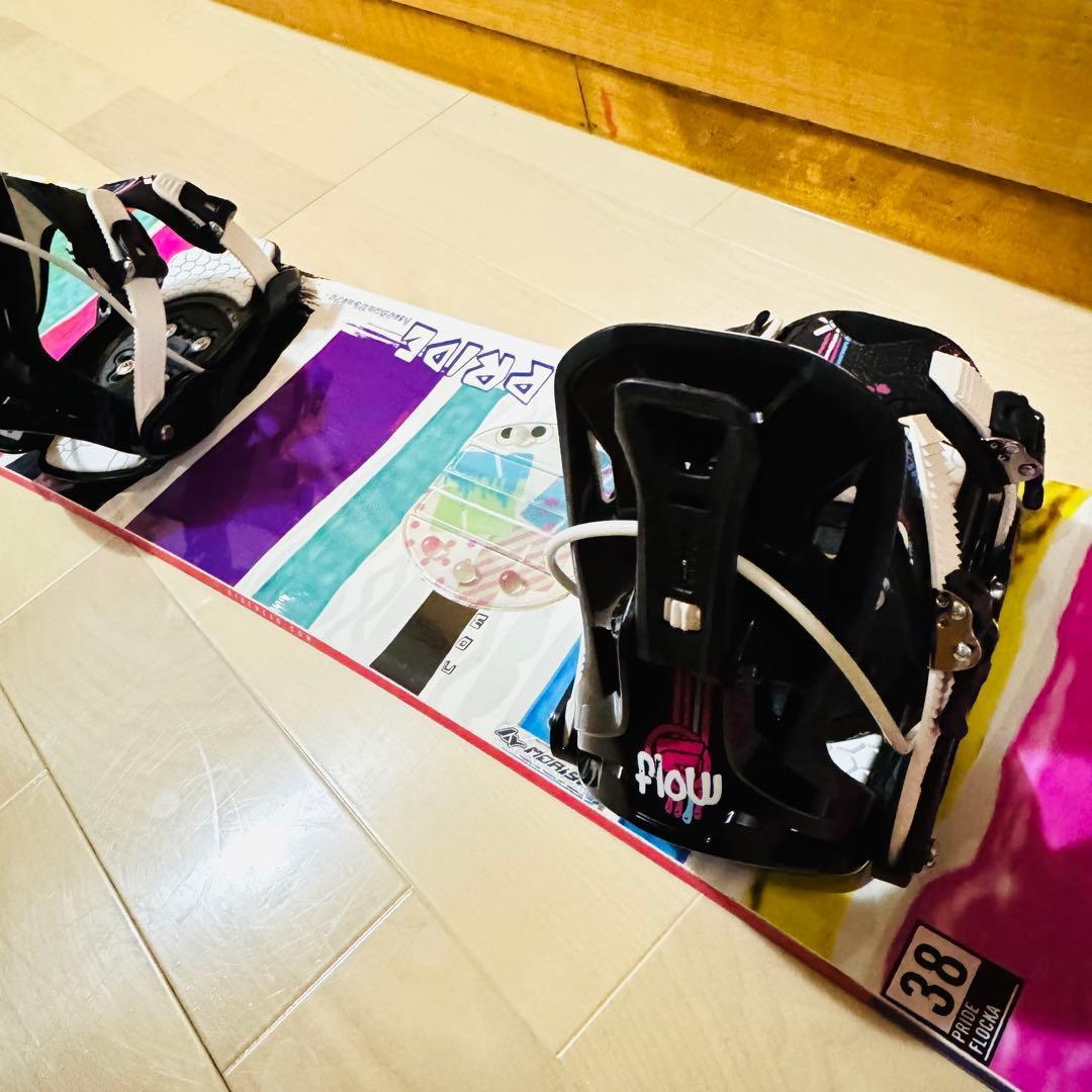 138cmスノーボードビンディング付きカラフル ワンタッチ初心者女性レディース