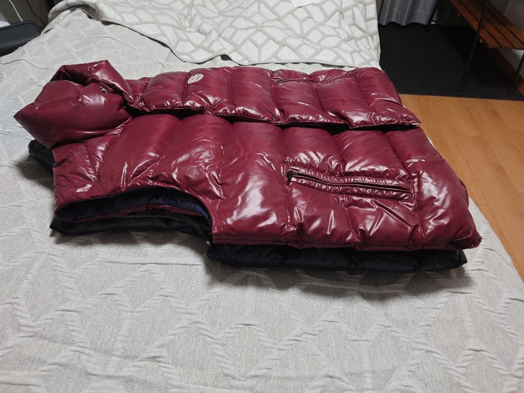 モンクレール　ダウンベスト　ジレ　ワインレッド　ボルドー　サイズ3　2