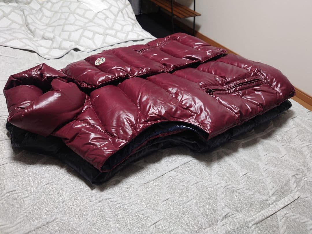 モンクレール　ダウンベスト　ジレ　ワインレッド　ボルドー　サイズ3　2