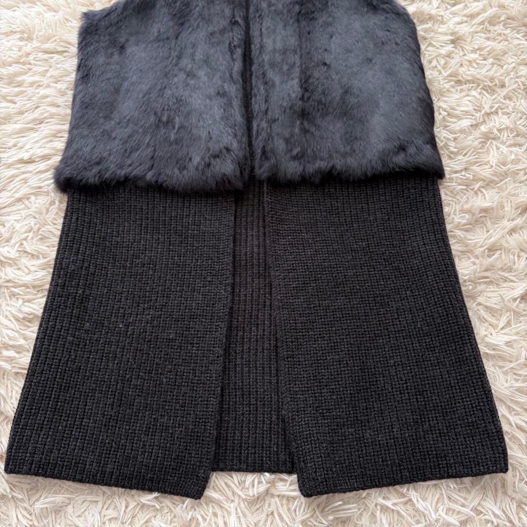 【まーや ✨】ANAYI ラビットファー切り替えニット ジレロングジレ38