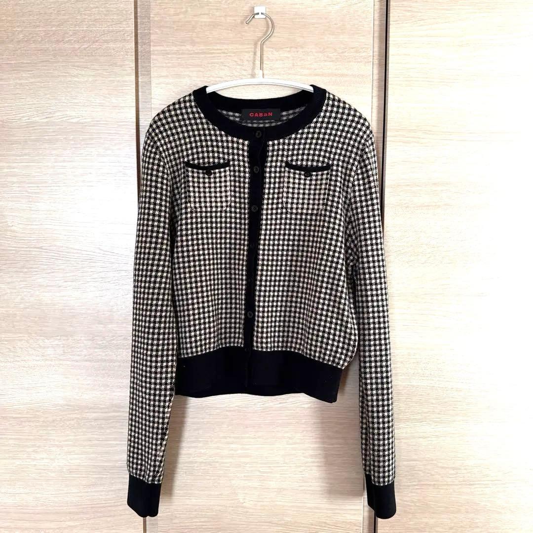CABAaN ギンガムチェック カーディガン