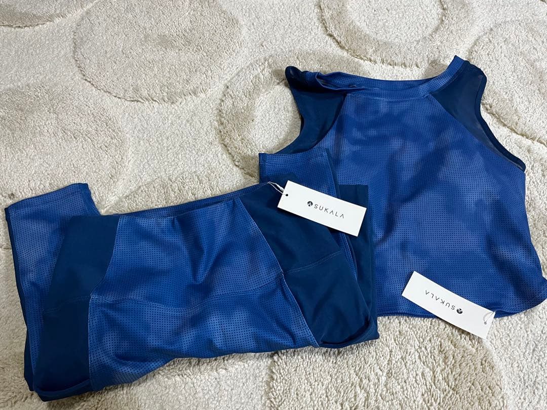 【未使用】【SUKALA】ドットプリント ヨガウェアセット タグ付き