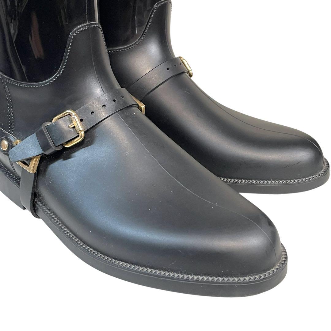 JIMMY CHOO ジミーチュウ レインブーツ ジョッキーブーツ 長靴 黒