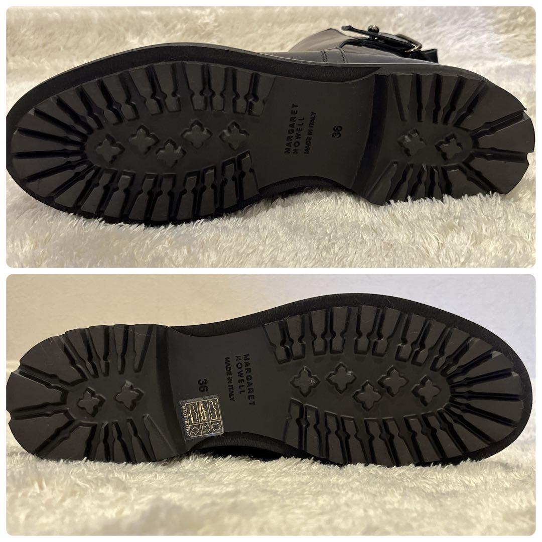 マーガレットハウエル　LEATHER STUD STRAP BOOT レザー