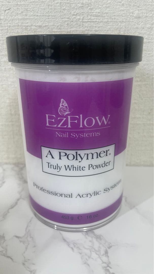 ネイルアート用品(筆など) EZFlow A Polymer Truly White Powder 453g