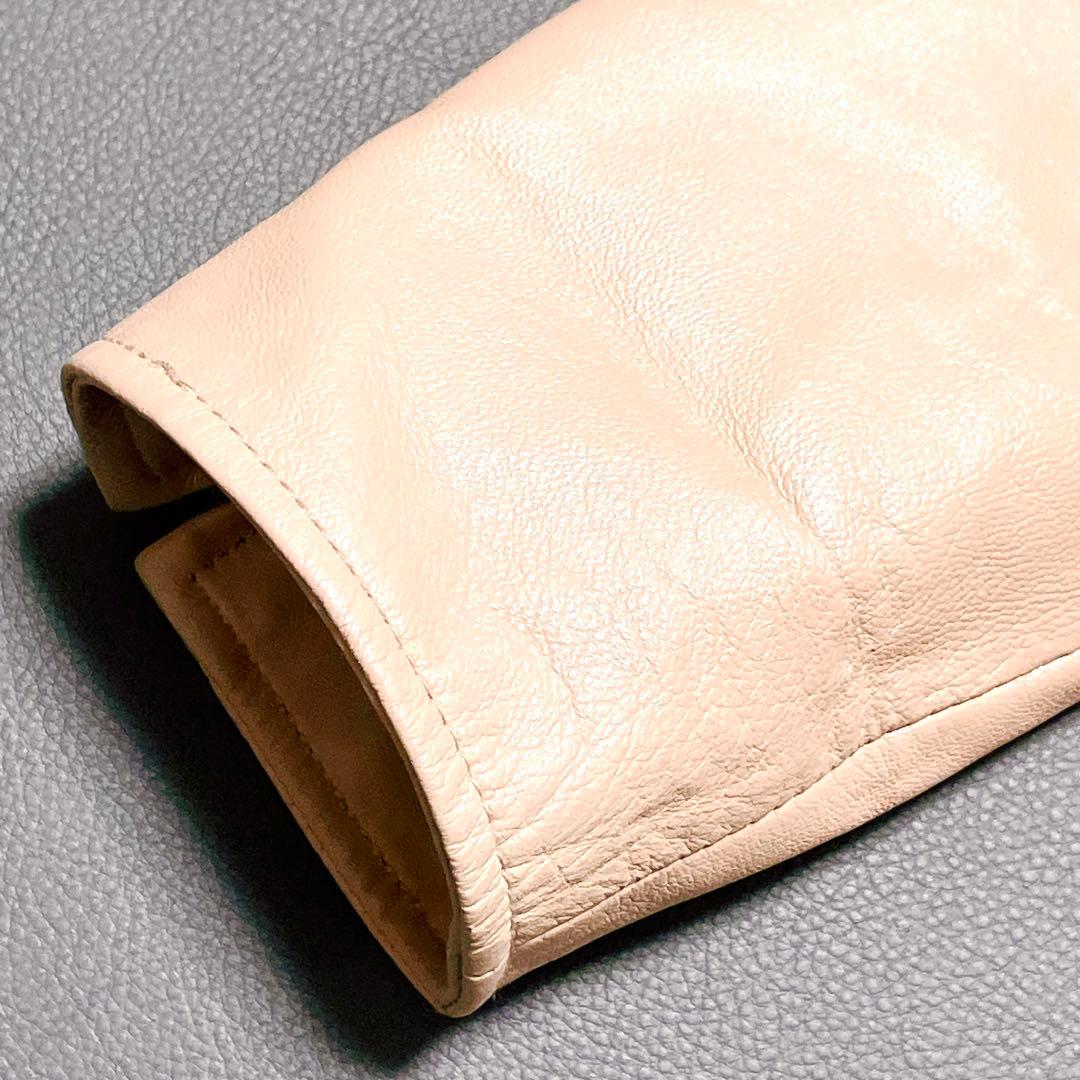 ★美品★バルマン　レザージャケット　ノーカラー　ペプラム　羊革 　9号(578)