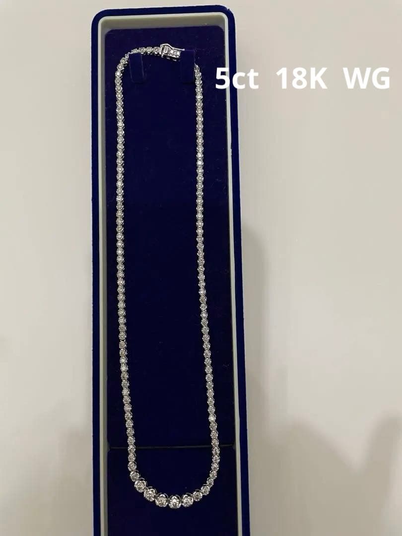 天然ダイヤモンド　5カラット　テニスネックレス