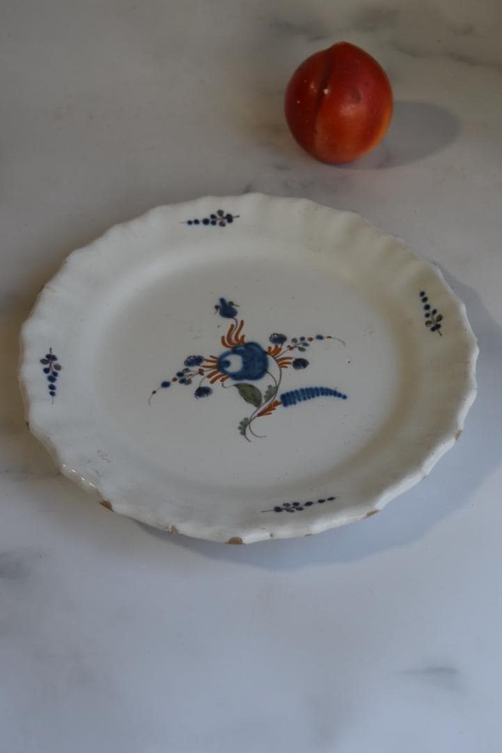 あんみつ姫さま専用　眺めの良いインディゴ花文皿　アンティーク　西洋民藝