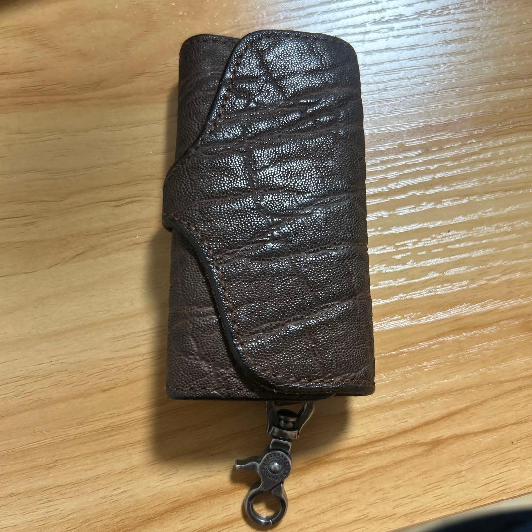 funny キーケース　象革　ブラウン　ヴィンテージ　アメカジ