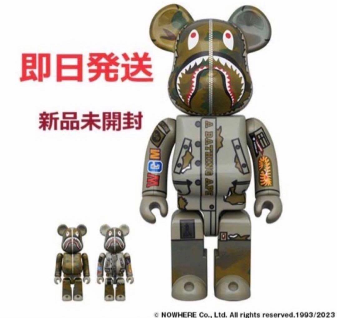 【即日発送】 BE@RBRICK BAPE × ALPHA CAMO SHARK
