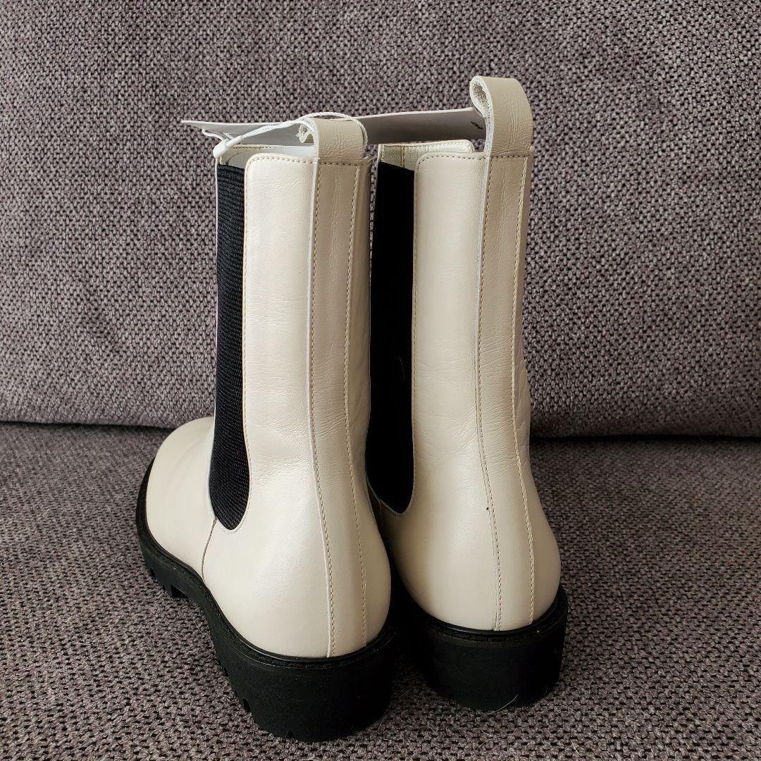新品◇23区杏さん着用 レザーサイドゴア ブーツ23H アイボリー