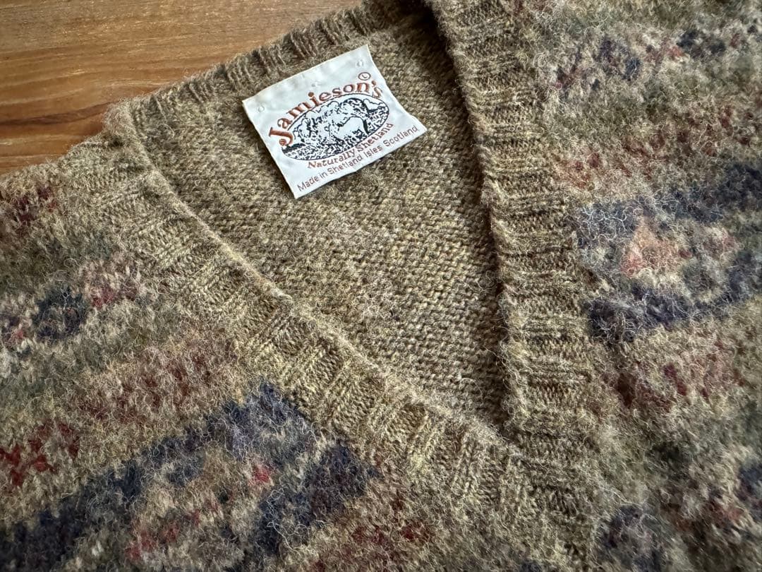 ships＊Jamieson'sジャガードシャギーニットベストL