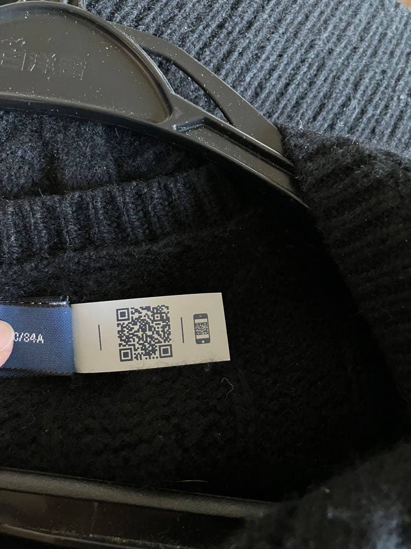 カシミヤ混　POLO ラルフローレン ケーブルニット カーディガン ブラック