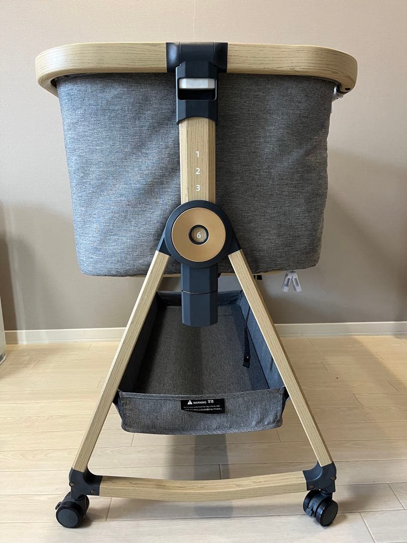 HZDMJ 折りたたみ式ベビーベッド グレー