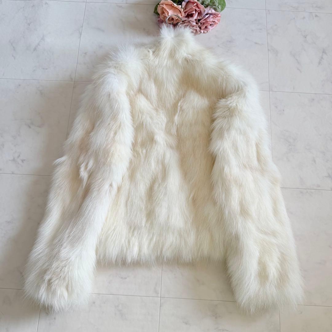 未使用タグ付き★ブルーフォックス クロップド ファージャケット リアルファー毛皮