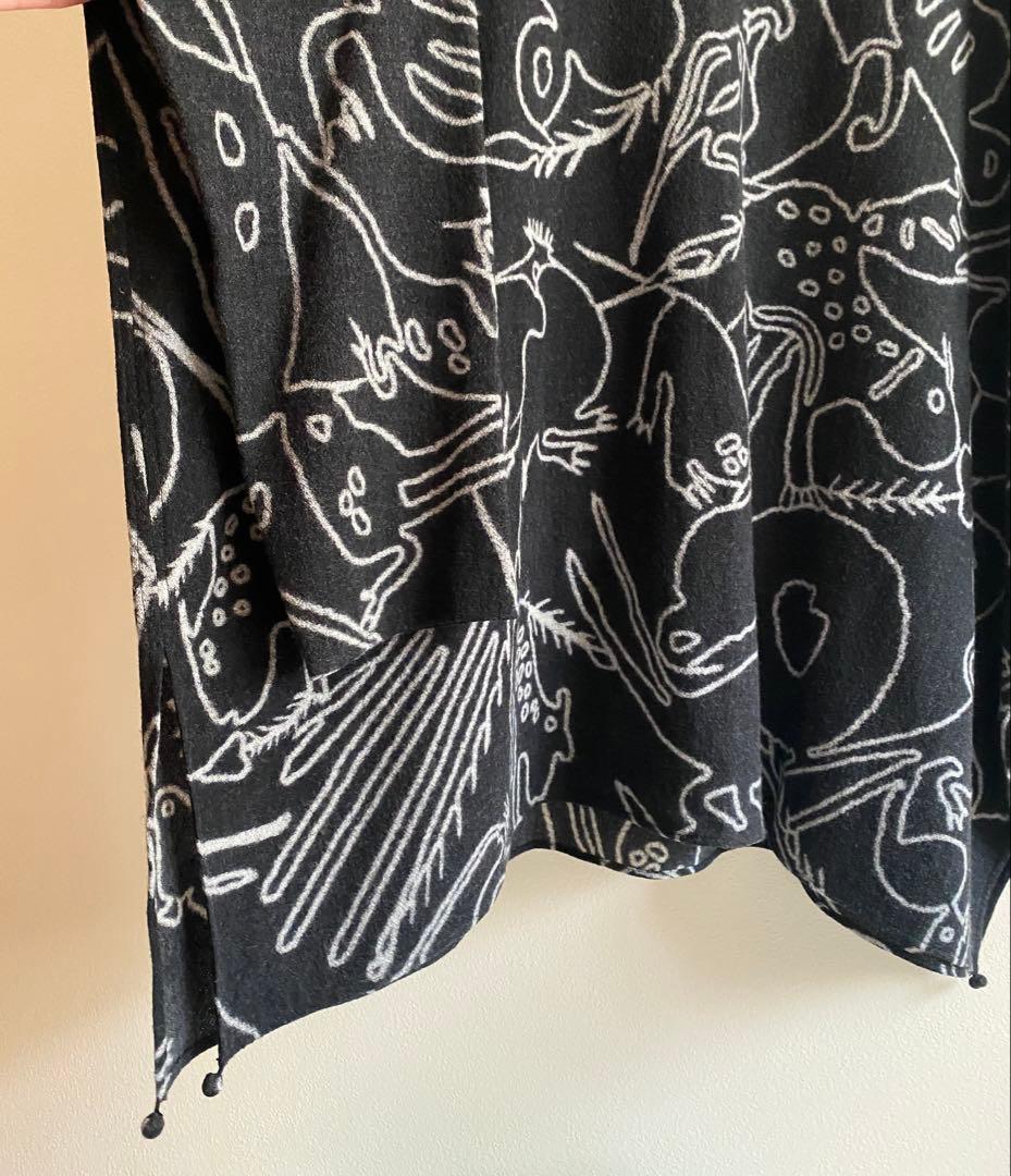 ヨーガンレール　美品　モンスタープリントチュニック　黒　ババグーリ