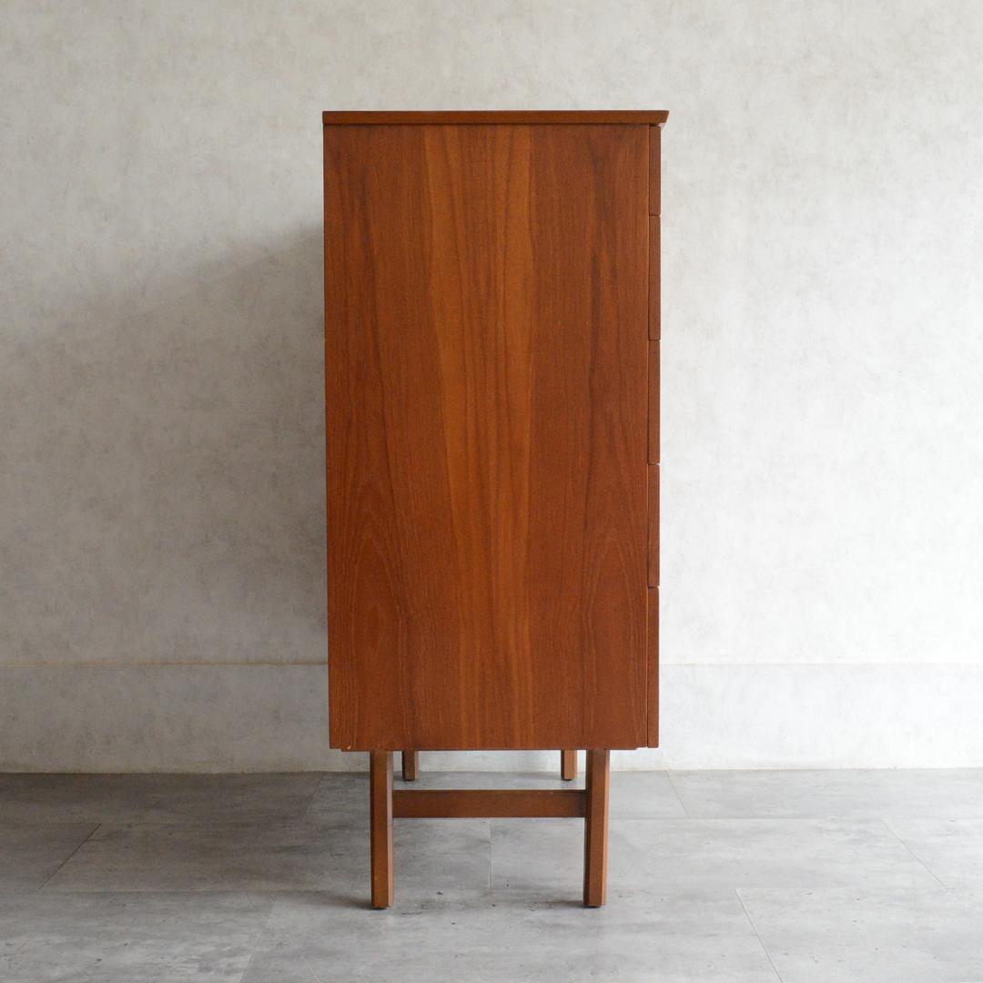 イギリスヴィンテージ ミッドセンチュリー チーク 5段チェスト 北欧家具 タンス