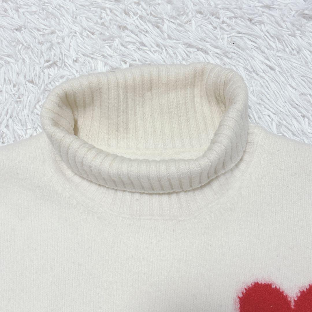 AMI PARIS ハートロゴ タートルネックニット M 厚手 ワンポイントロゴ