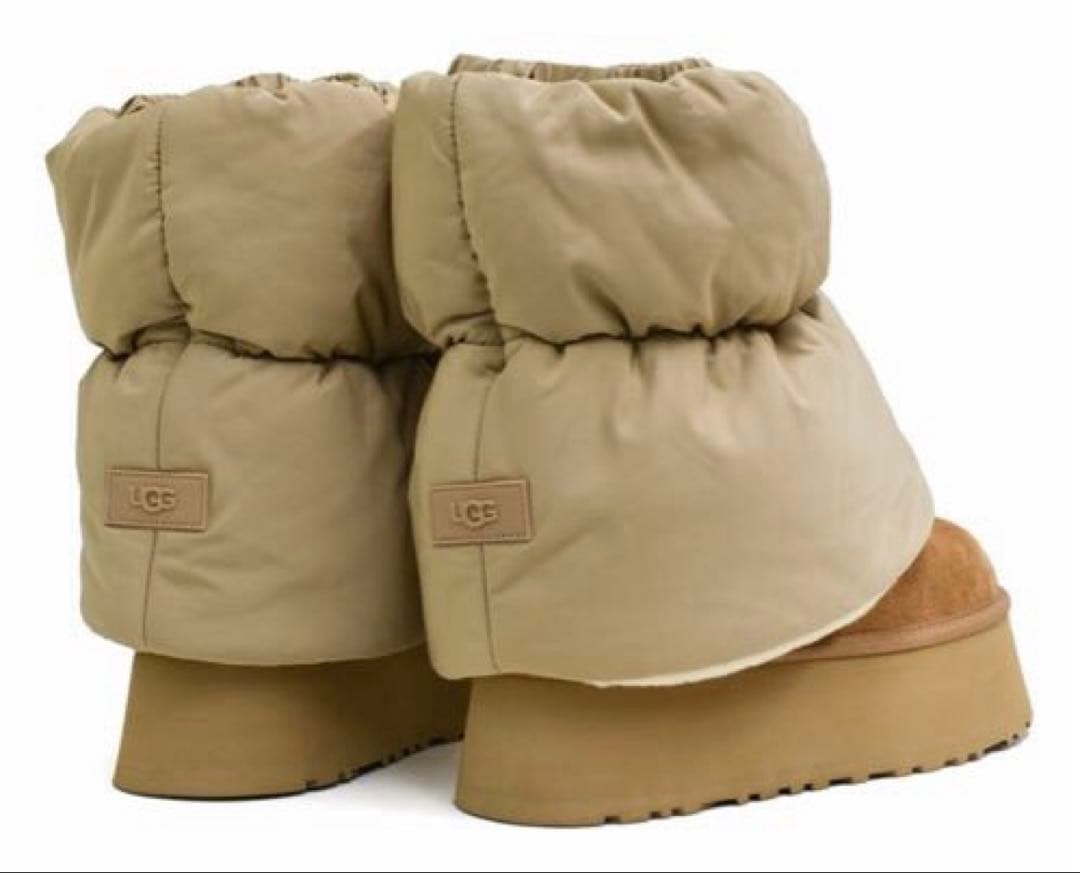 UGG ムートンブーツ キャメル 22cm クラシックディッパーパッファー　美品