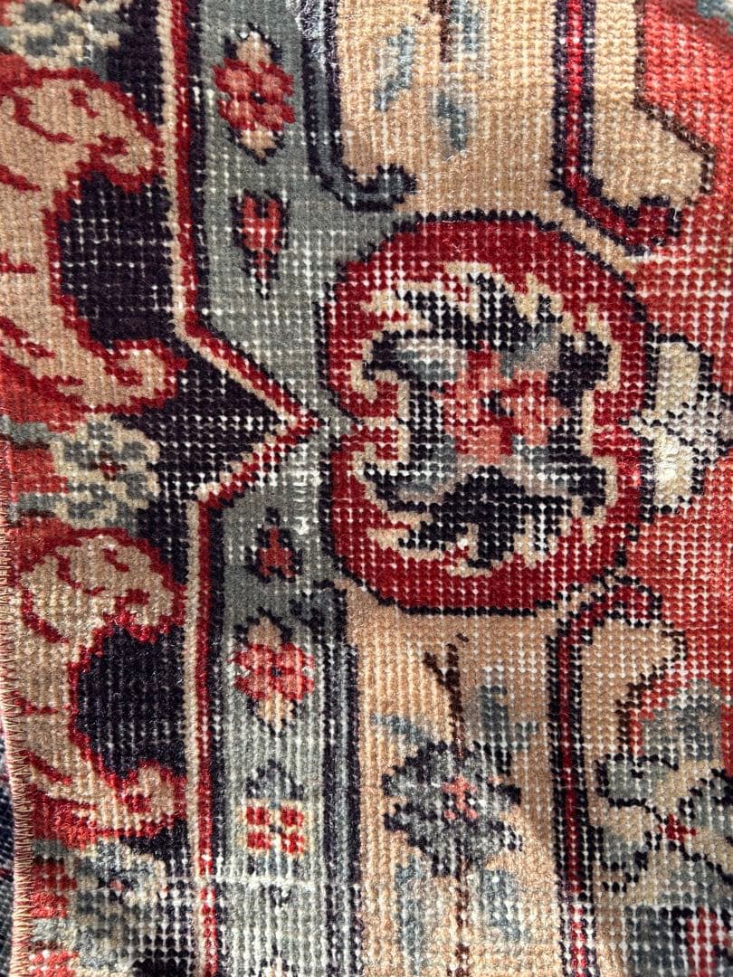 265×88 シャービー茜色 ハーフメダリオン ヴィンテージ トルコラグ