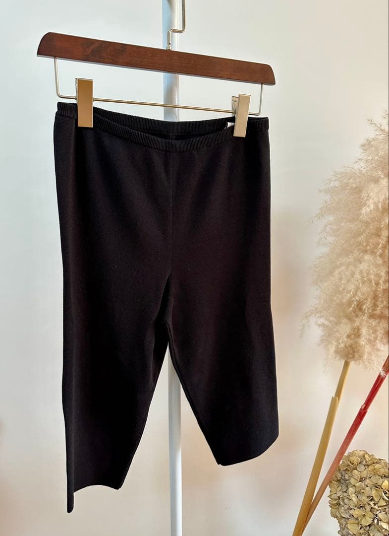 エトレトウキョウ25年新品⭐️ハイゲージバイカーニットパンツレイヤードレギンス