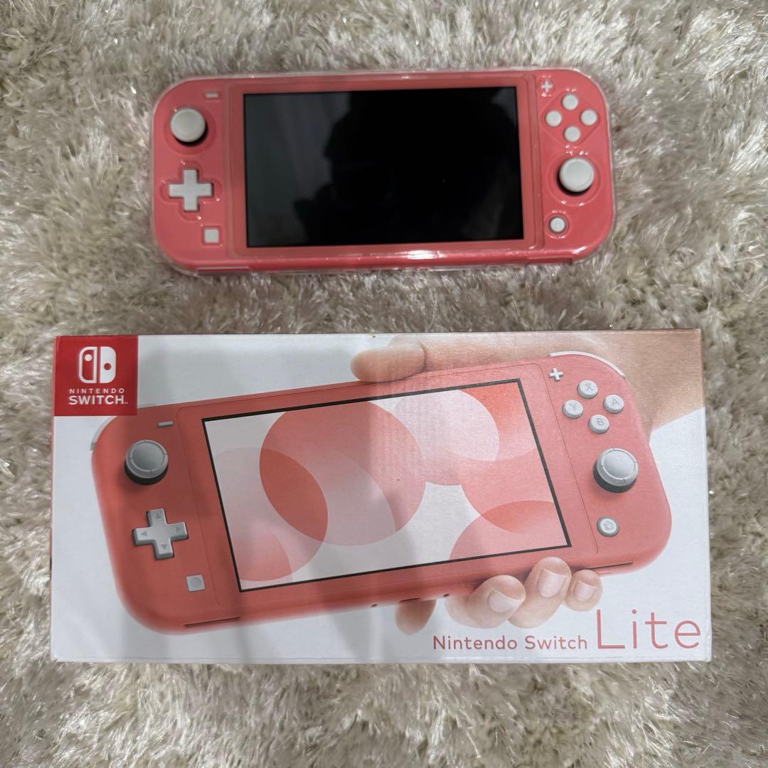 Nintendo SwitchLight コーラル 保護透明ケース付き