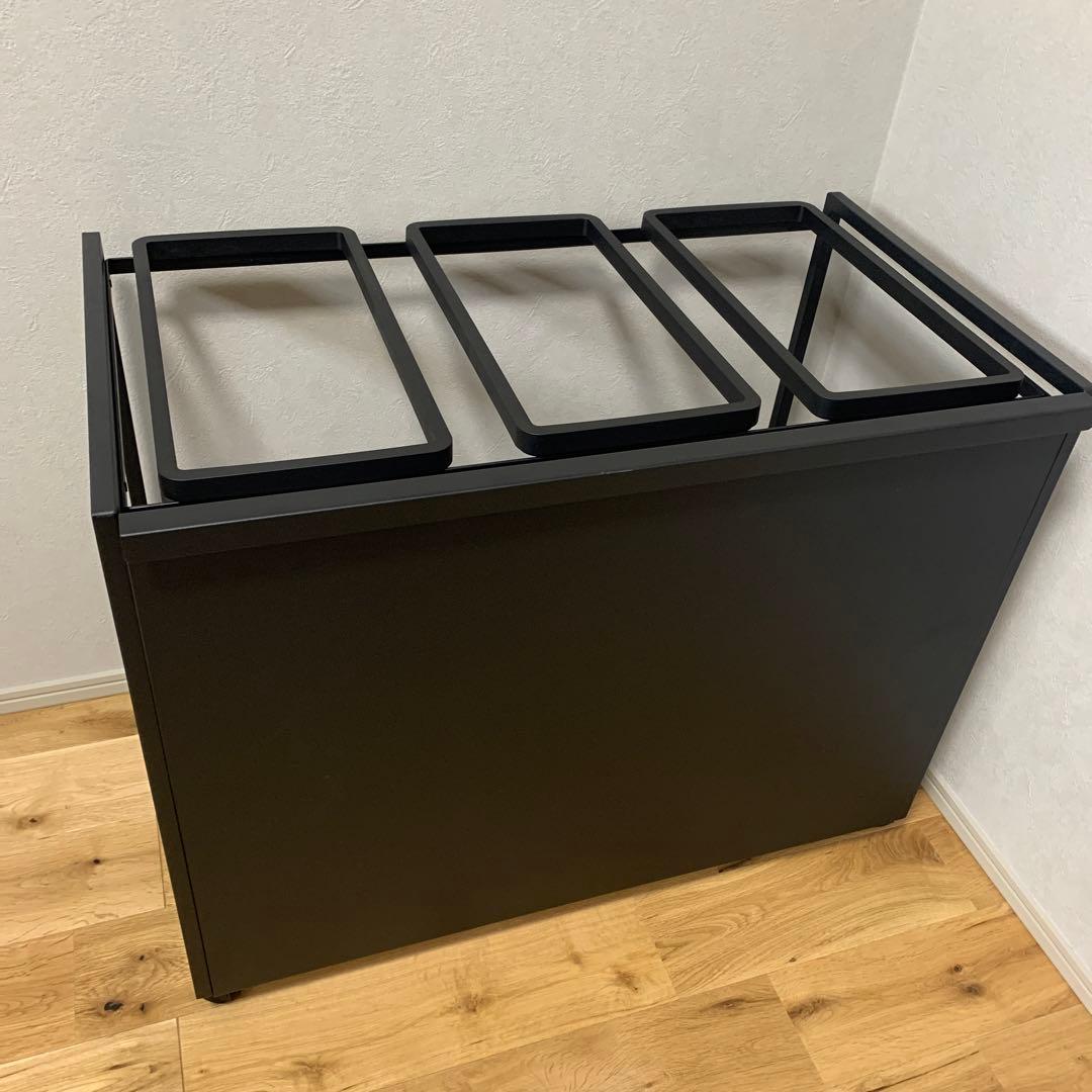 山崎実業タワー 目隠し 分別 ダストワゴン 45L 3分別 ブラック