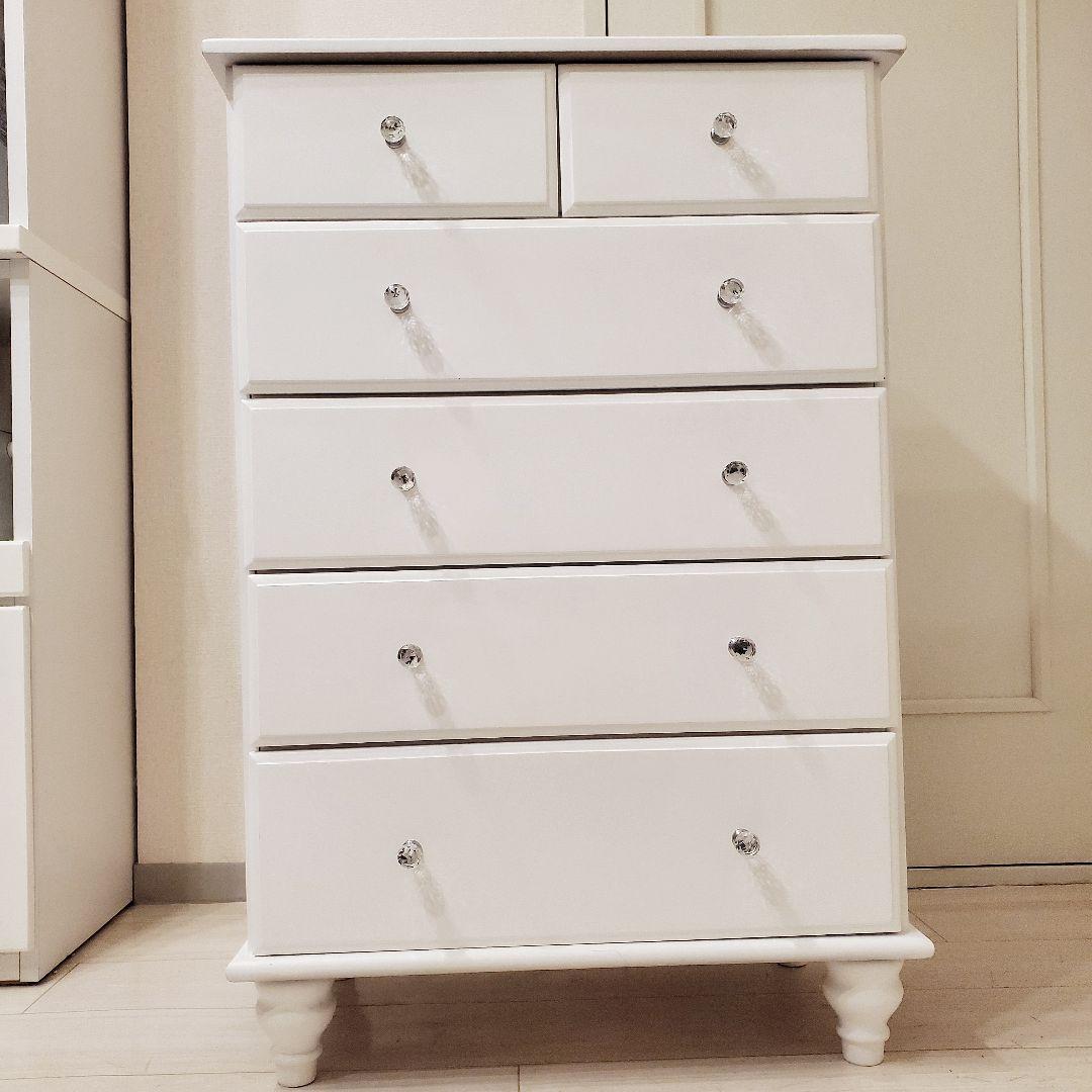 【サクラサク】クラシック調♡5段チェスト♡クリスタル取っ手