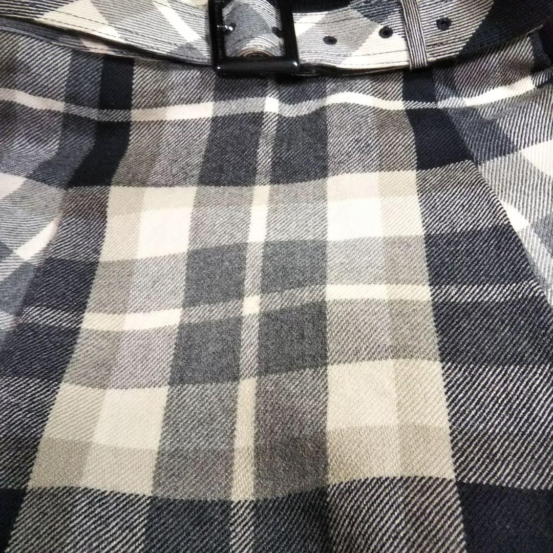 バーバリーブルーレーベル リブニットチェックスカートワンピース