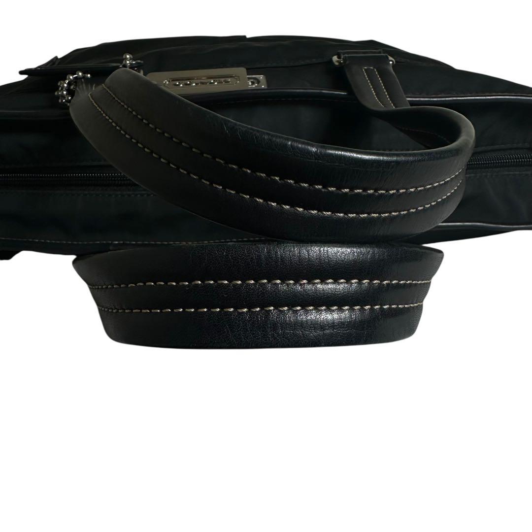 大容量　コーチ　2way ビジネスバッグ　ナイロン　レザー　ブラック