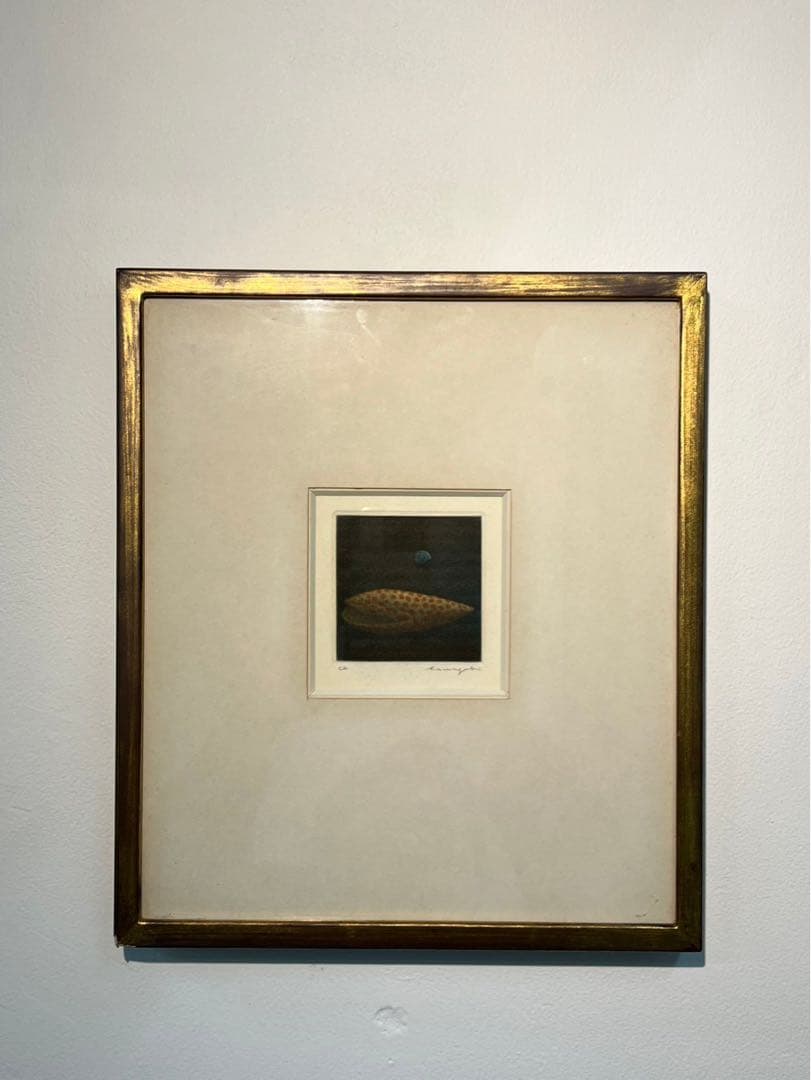 浜口陽三「貝」銅版画 EA版 直筆サイン入り 額装済