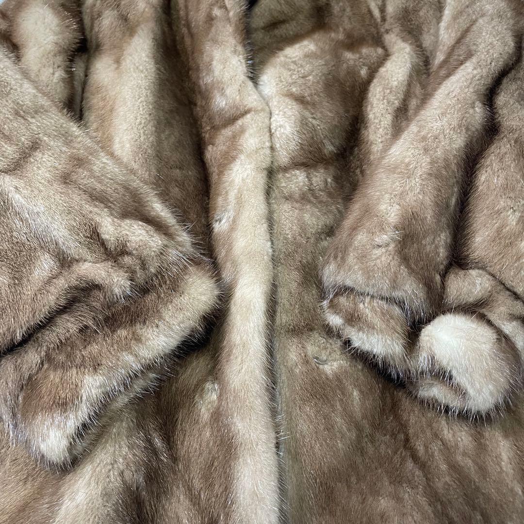 美品　サガミンク　銀タグ　リアルファー　ミンク　コート　デミバフ　大きいサイズ