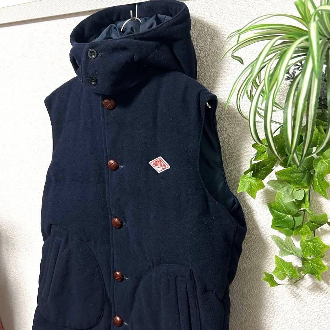【DANTON】 ウールモッサフード付きダウンベスト42 BEAMS別注