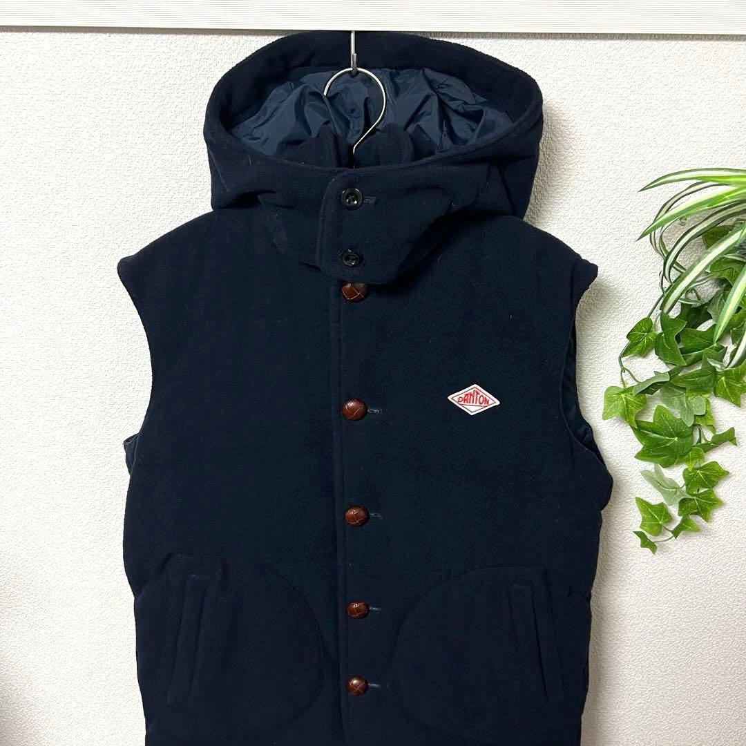 【DANTON】 ウールモッサフード付きダウンベスト42 BEAMS別注