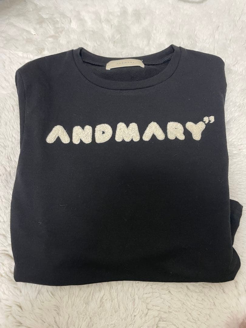 トップス andmary mary logo tops black