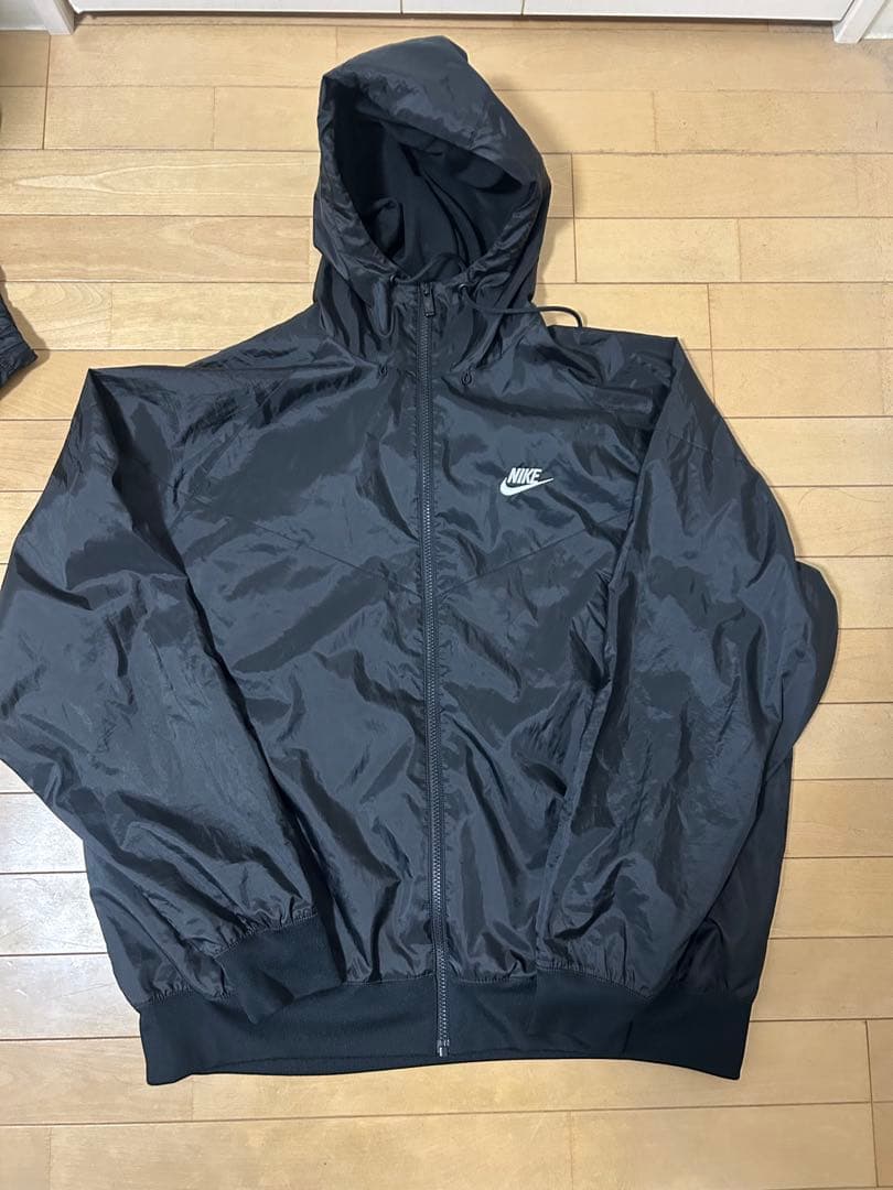 Nike ブラック ナイロンフードジャケット 上下セットアップ