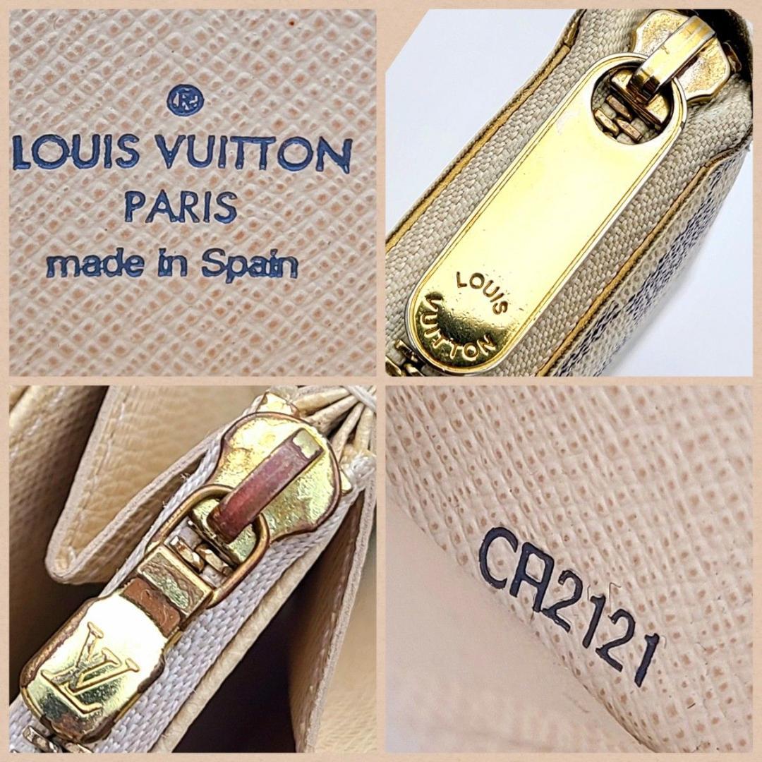 良品 ルイヴィトン 長財布 ジッピーウォレット ダミエアズール N41660