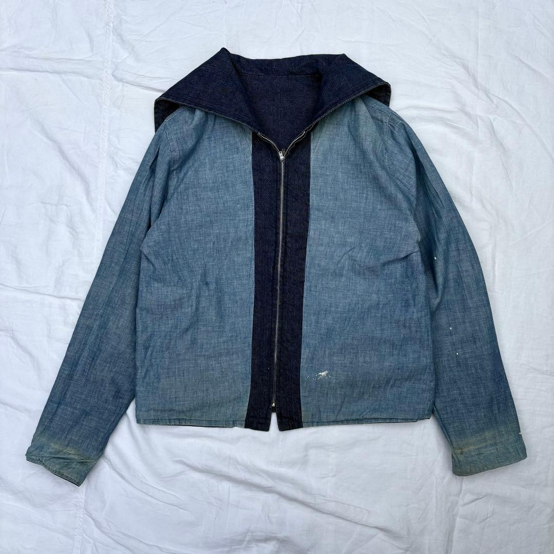 50sリバーシブル デニム セーラージャケット シャンブレー　talon