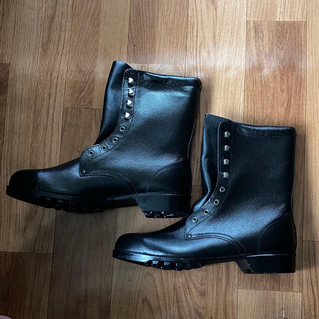 ミドリ安全 安全靴 ブーツ ミリタリー 消防 警備 28cm ブラック 革製