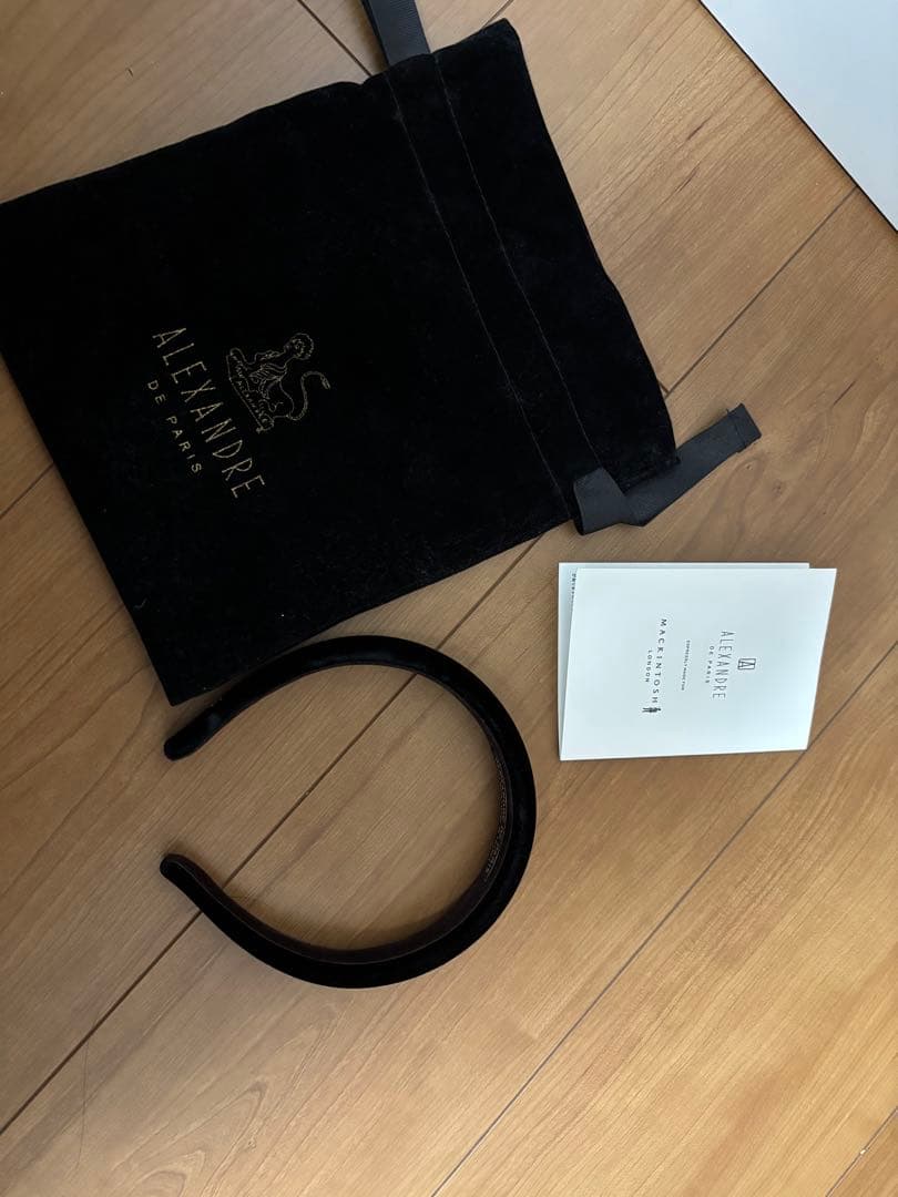 【未使用】アレクサンドル ドゥ パリ マッキントッシュ ベロア カチューシャ 黒