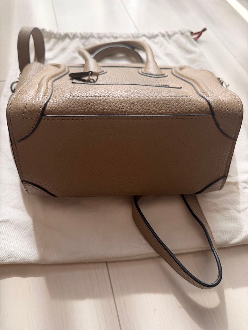 CÉLINE ラゲージ　マイクロトート　ハンドバッグ　ベージュ系