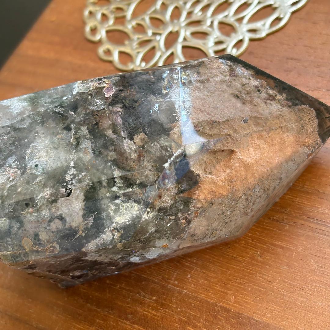 天然石 グリーン四季ガーデンクォーツ 原石置物522g