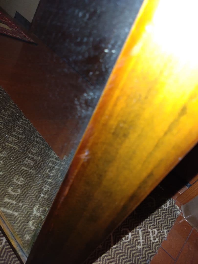 まるアンティークダークブラウン姿見　鏡