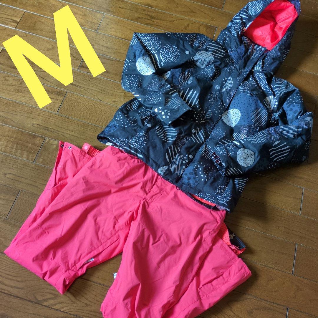ROXY　スノボウェア　上下セット　Ｍ　サークル柄　ブラック　ピンク