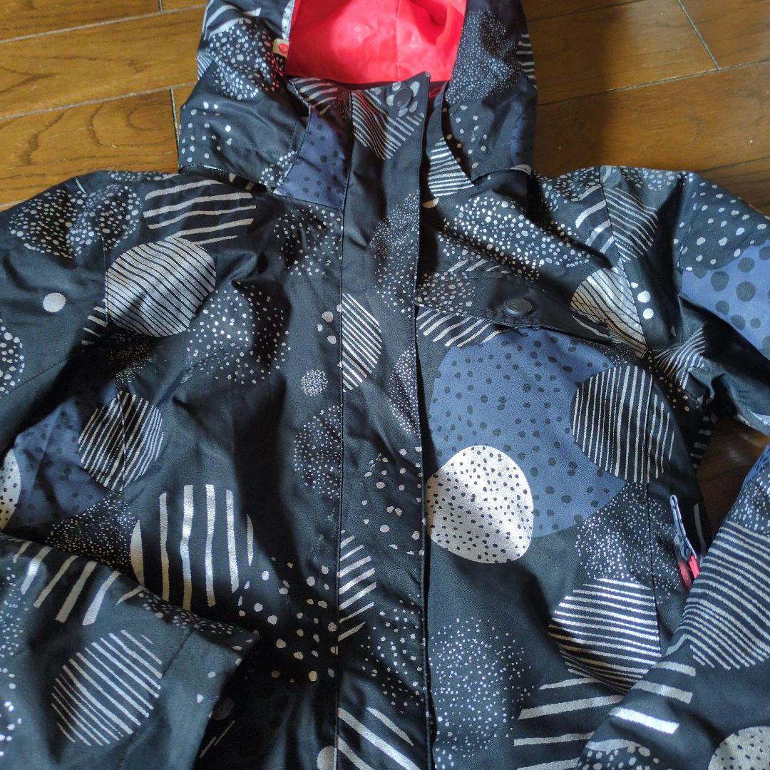 ROXY　スノボウェア　上下セット　Ｍ　サークル柄　ブラック　ピンク